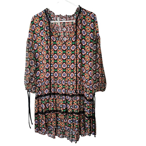 Alice + Olivia Arnette Tiered Tunic Dress Size Large - Picture 4 of 12